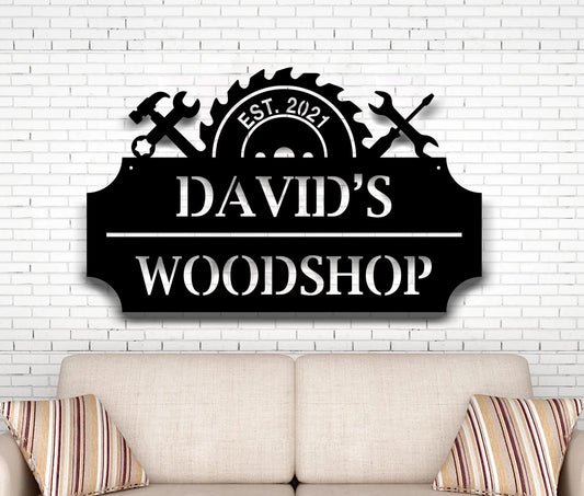 Personalized Workshop Metal Sign, Metal Workshop Sign, Custom Workshop Sign, Garage Sign, Fathers Day Gift, Dad's Workshop Sign Laser Cut Metal Signs Custom Gift Ideas