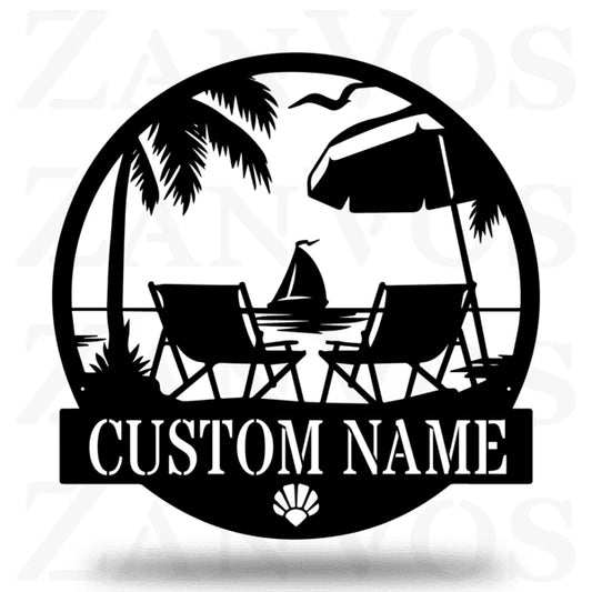 Palm Beach Monogram Customized Metal Signs, Custom Metal Sign, Custom Signs, Metal Sign, Metal Laser Cut Metal Signs Custom Gift Ideas - 8 inches - metal sign