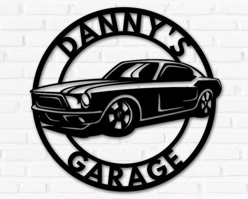 Personalized Metal Car Sign Car Signs for Garage Car Name Sign Muscle Car Garage Metal Sign Man Cave Sign Mechanic Gifts Work Shop
