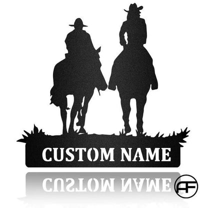 Up To 3 Kids Mother And Kids Riding Horse Metal Wall Art Farmhouse Decor Metal Wall Art Laser Cut Metal Signs Custom Gift Ideas