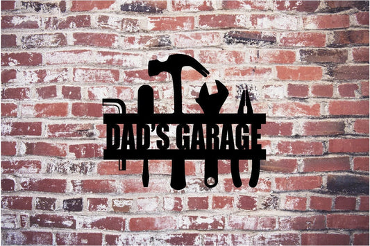 Dads Garage Tools Metal Sign Steel Metal Art Garage Metal Garage Sign 010 - 8 inches - metal sign