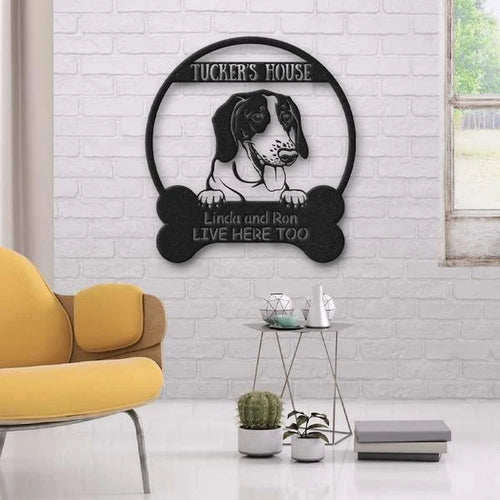 American Foxhound Dog Lovers Funny Personalized Metal House Sign Cut Metal Sign