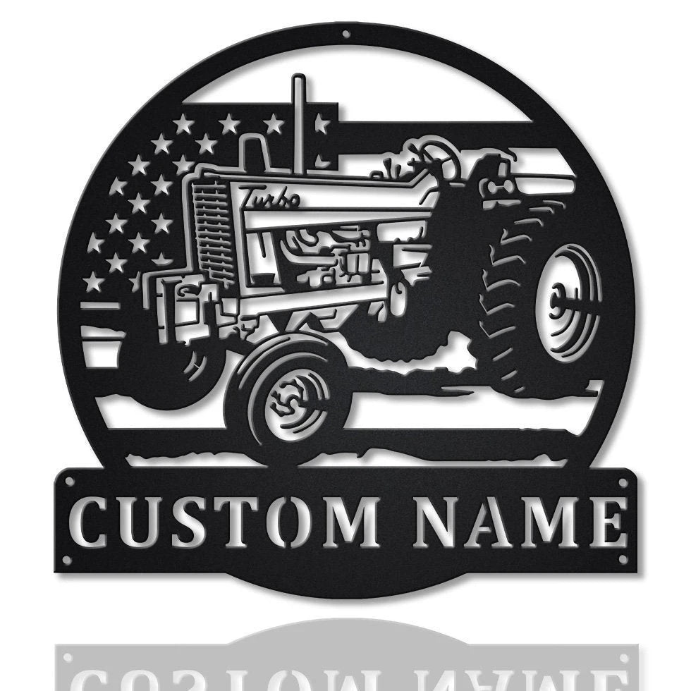 Personalized Usa Farm Tractor Metal Sign Art, Custom Usa Farm Tractor Monogram Metal Sign, Farmer Gift, Decor Decoration Laser Cut Metal Signs Custom Gift Ideas
