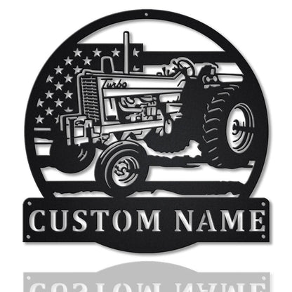 Personalized Usa Farm Tractor Metal Sign Art, Custom Usa Farm Tractor Monogram Metal Sign, Farmer Gift, Decor Decoration Laser Cut Metal Signs Custom Gift Ideas