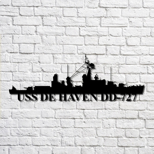 Uss De Haven Dd727 Navy Ship Metal Art, Custom Us Navy Ship Cut Metal Sign, Gift For Navy Veteran, Navy - metal sign