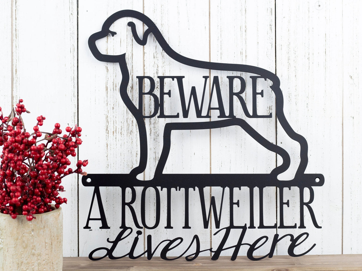 Rottweiler Metal Sign Outdoor Sign Rottweilers Metal Wall Decor Wall Hanging Beware Pet Gift Dog Sign