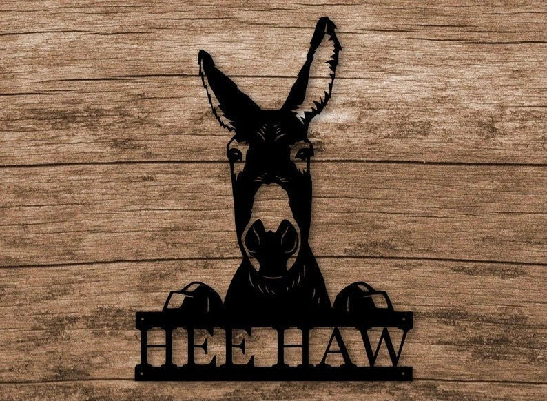 Donkey Metal Sign Donkey Wall Decor