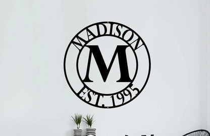 Family Name Sign Metal Wall Art Custom Metal Sign With Established Year Initial And Last Name Gift Personalized Last Name Sign Laser Cut Metal Signs Custom Gift Ideas