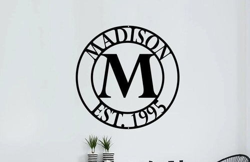 Family Name Sign Metal Wall Art Custom Metal Sign With Established Year Initial And Last Name Gift Personalized Last Name Sign Laser Cut Metal Signs Custom Gift Ideas