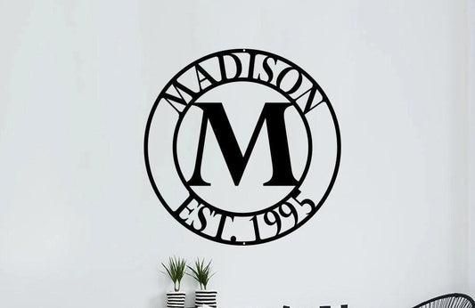 Family Name Sign Metal Wall Art Custom Metal Sign With Established Year Initial And Last Name Gift - metal sign