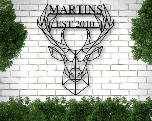 Deer Name Metal Sign Family Name Sign Valentines Day Sign Last Name Art Fathers Day Gift Deer Hunting Gift Wall Decor Antler Sign