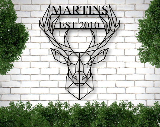Deer Name Metal Sign Family Name Sign Valentines Day Sign Last Name Art Fathers Day Gift Deer Hunting Gift Wall Decor Antler Sign