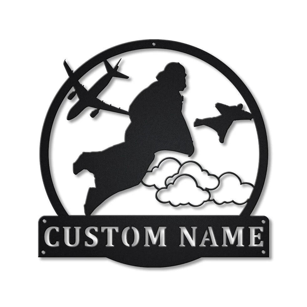 Personalized Wingsuit Flying Monogram Metal Sign Art, Custom Wingsuit Flying Metal Sign, Hobbie Gifts, Sport Gift, Birthday Gift, Laser Cut Metal Signs Custom Gift Ideas
