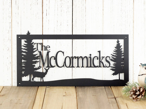 Laser Cut Name Sign Custom Family Name Sign Custom Log Cabin Decor Lake House Decor Deer