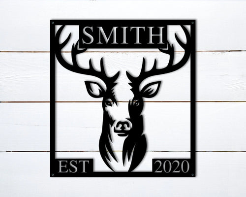 Deer Head Sign Deer Sign Deer Name Metal Sign Deer Hunter Gift Deer Camp Sign Fathers Day Gift Boyfriend Gift Hunter Gifts For Men