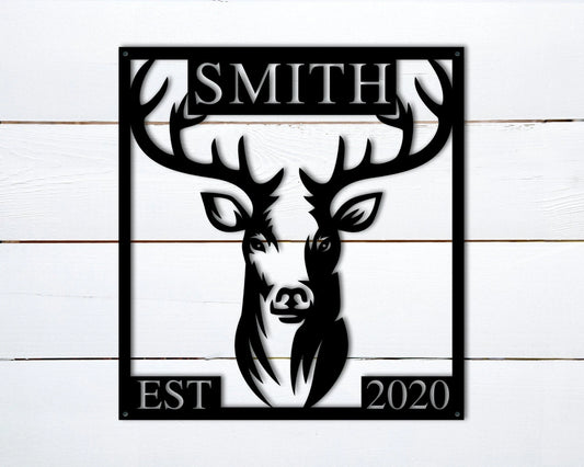 Deer Head Sign Deer Sign Deer Name Metal Sign Deer Hunter Gift Deer Camp Sign Fathers Day Gift Boyfriend Gift Hunter Gifts For Men