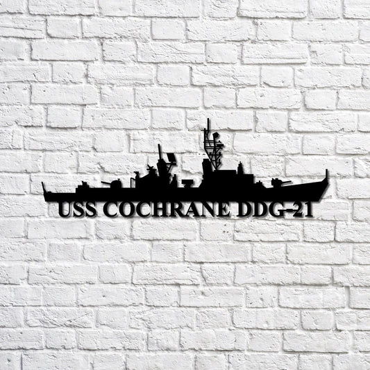 Uss Cochrane Ddg21 Navy Ship Metal Sign, Memory Wall Metal Sign Gift For Navy Veteran, Navy Ships - metal sign