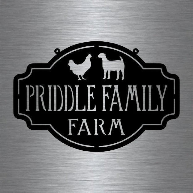 Metal Farm Sign , Goat And Chicken Personalized Family Name Metal Sign Housewarming Gift Wedding Gift Personalized Gift Laser Cut Metal Signs Custom Gift Ideas