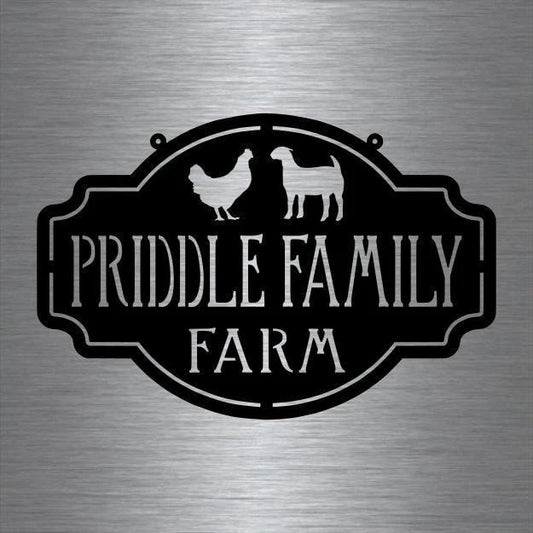 Metal Farm Sign , Goat And Chicken Personalized Family Name Metal Sign Housewarming Gift Wedding Gift - wedding detail
