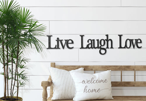 Live Laugh Love Metal Word Signs