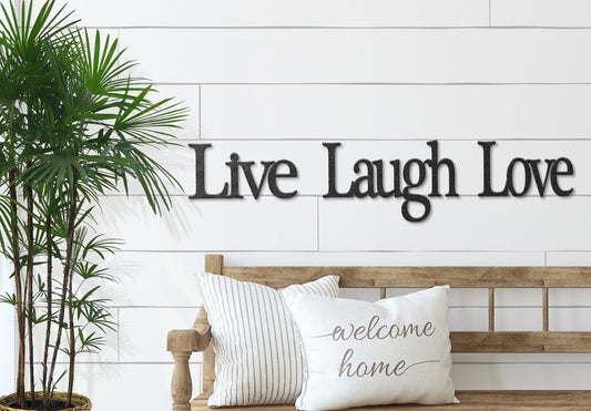 Live Laugh Love Metal Word Signs - 8 inches - metal sign