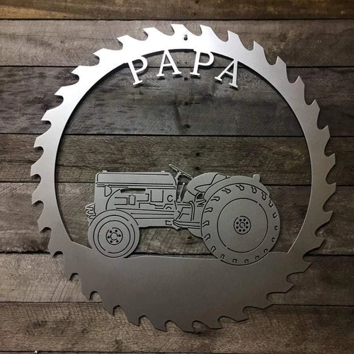 Saw Blade Tractor Sign Cut Metal Sign Metal House Sign
