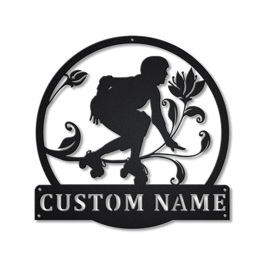 Personalized Roller Derby Monogram Metal Sign Art , Custom Roller Derby Metal Sign, Roller Derby Lover - metal sign
