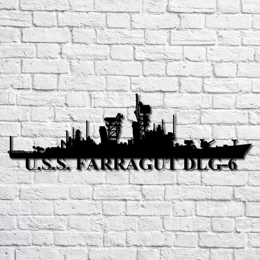 U.s.s. Farragut Dlg6 Navy Ship Metal Art, Custom Us Navy Ship Cut Metal Sign, Gift For Navy Veteran, Navy - metal sign