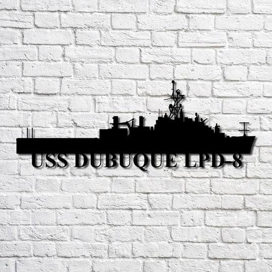 Uss Dubuque Lpd8 Navy Ship Metal Art, Custom Us Navy Ship Cut Metal Sign, Gift For Navy Veteran, Navy - metal sign