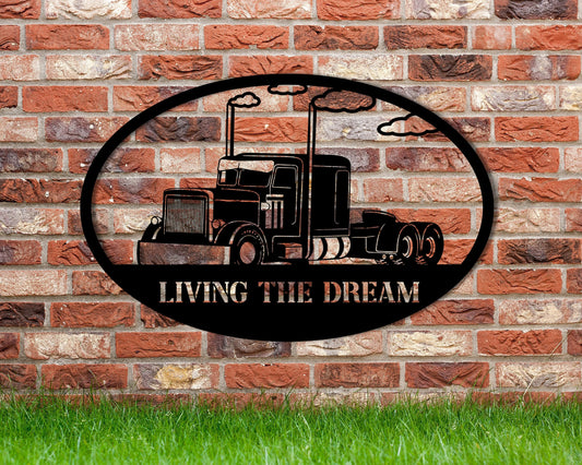 Truck Metal Sign, Big Rig, Truck, Wheeler, Diesel, Metal Sign, Trucking Company, Custom Metal Name Sign - metal sign