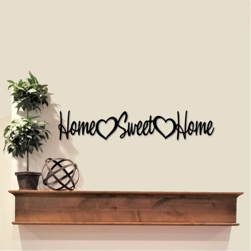 Home Sweet Home Sign Metal Cutout Word Art Heart Decor Words For The Wall Cursive Sign Entryway Decor Kitchen Sign Home Sign