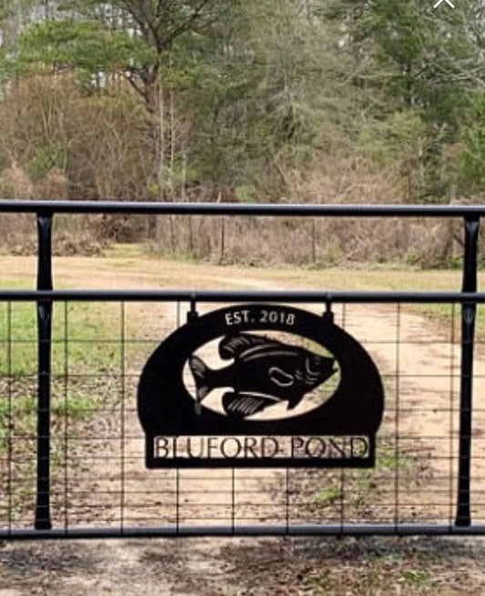 Metal Fish Sign With Crappie Fish Metal House Sign - 8 inches - metal sign