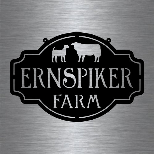 Metal Farm Sign , Goat And Cow Personalized Family Name Metal Sign Housewarming Gift Wedding Gift - wedding detail