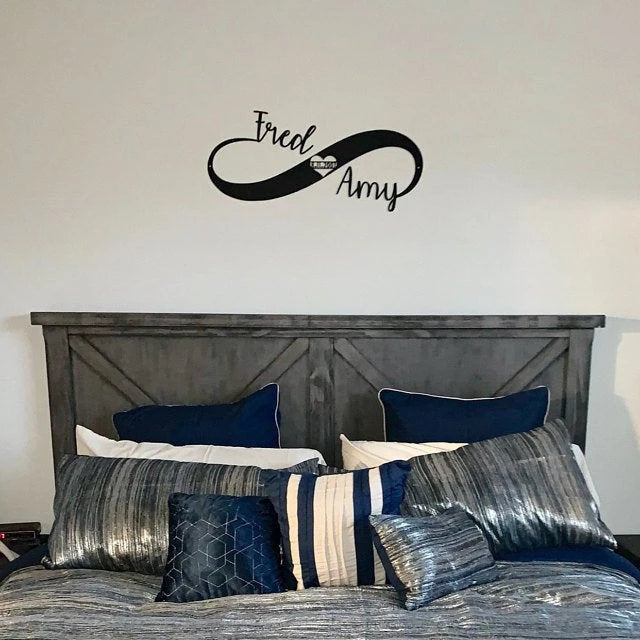 Custom Name Infinity Sign, Gift For Couple, Personalized Name Infinity Symbol With Wedding Date, Metal Wall Art, Forever Love Sign Laser Cut Metal Signs Custom Gift Ideas