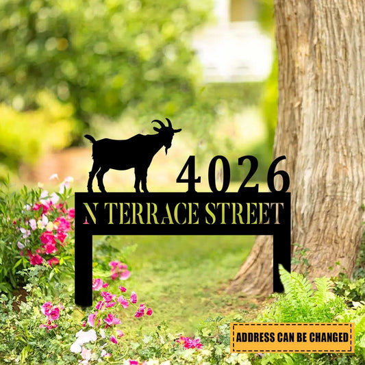 Personalized Goat Metal Yard Sign, Farmhouse Metal Art, Farmer Gift, Metal Laser Cut Metal Signs Custom Gift Ideas - 8 inches - metal sign