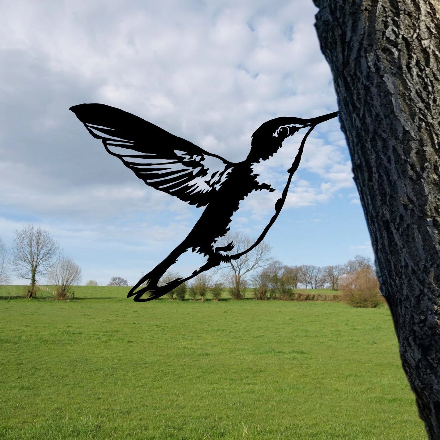Hummingbird Metal Tree Stake, Garden Decor, Mother's Day Gift Laser Cut Metal Signs Custom Gift Ideas