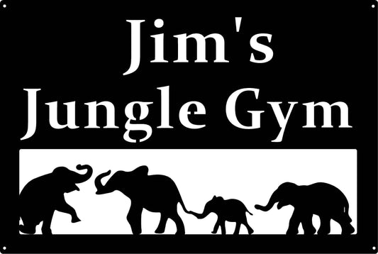 Metal Elephants Sign 3foot Playground Sign Preschool Sign Metal House Sign - 8 inches - metal sign