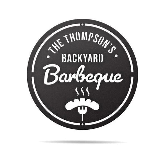 Family Bbq Sign Metal Cut Metal Sign Metal House Sign - 8 inches - metal sign