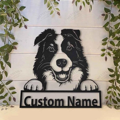 Border Collie Personalized Metal Wall Decor, Cut Metal Sign, Metal Wall Art, Metal House Sign, Metal Laser Cut Metal Signs Custom Gift Ideas