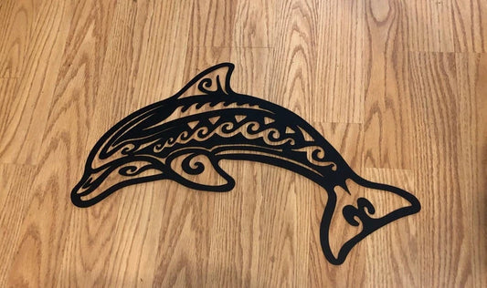 Dolphin Sea Life Ocean Decor Wall Art Cut Metal Sign Laser Cut Metal Signs Custom Gift Ideas - 8 inches - metal sign