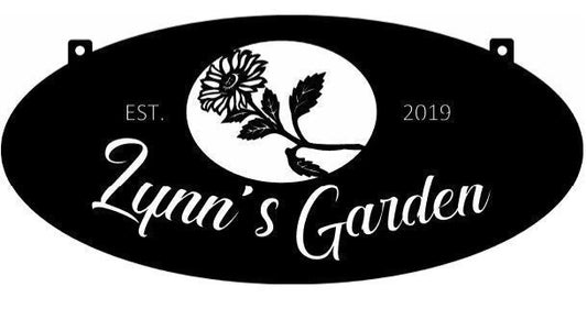 Oval Metal Flower Garden Sign Personalized, Laser Cut Flower Garden Sign, Metal Wall Art, Metal House - metal sign