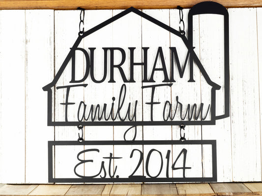 Custom Family Farm House Name Metal Sign, Established Sign, Metal Wall Art, Personalized Sign, Outdoor - metal sign
