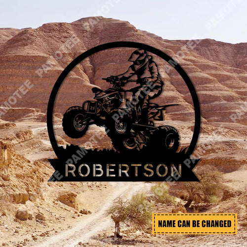 Custom Your Name Atv Man Metal Sign, Terrain Vehicle Wall Hanging Laser Cut Metal Signs Custom Gift Ideas