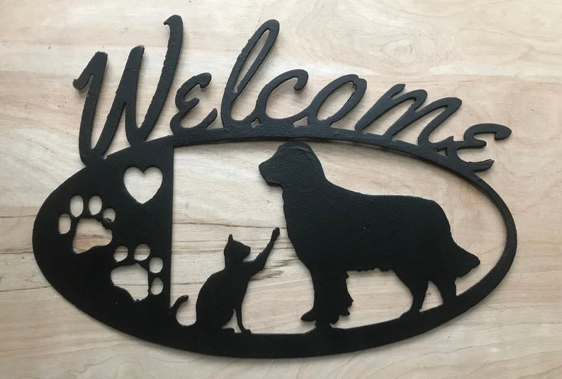 Welcome To Our Home Metal House Sign Laser Cut Metal Signs Custom Gift Ideas