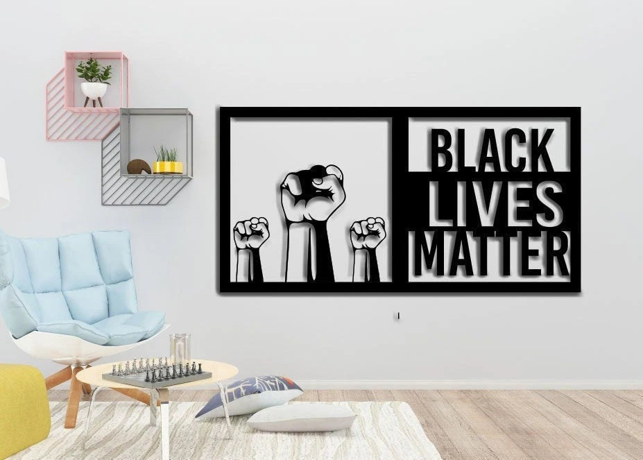 Black Lives Matter Blm Sign Garden Sign Wall Hangings Window Display Peace Protest Metal Wall Sign