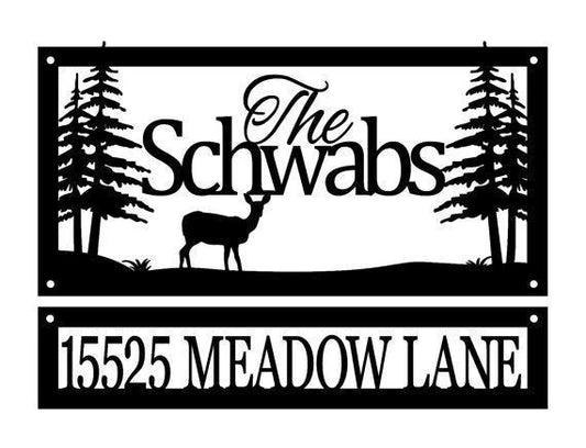 Hunting deer custom name and address Personalized Cut Metal Sign Laser Cut Metal Signs Custom Gift Ideas - 8 inches - metal sign