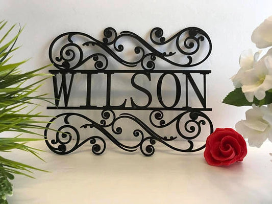 Personalized Family Last Name Sign Metal Outdoor Use Custom House Sign Monogram Garden Custom Wedding - wedding detail