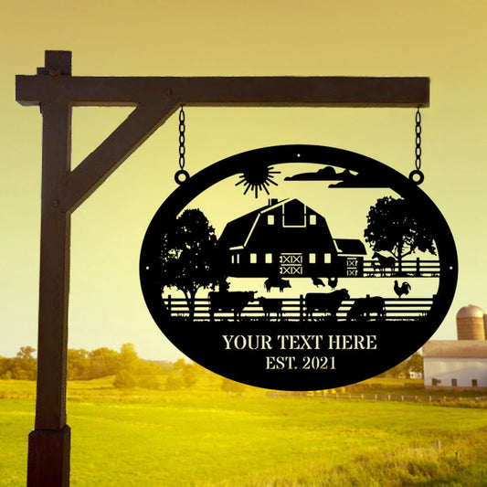 Custom Metal Farm Sign, Cattle Ranch, Barn Sign, Farmhouse Decor, Family Name Sign, Farmer Gift, Farm - metal sign
