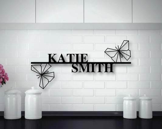 Personalized Metal Butterfly Sign, Butterfly Sign, Outdoor Garden Metal Signs, Personalized Butterfly - metal sign