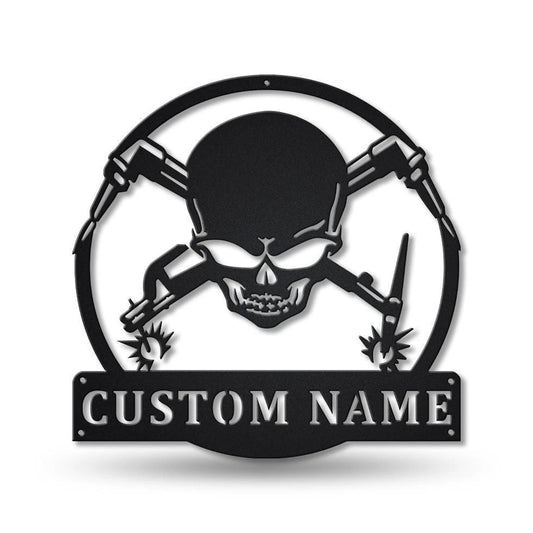 Personalized Welder Fabricator Monogram Metal Sign Art, Custom Welder Monogram Metal Sign, Welder - metal sign